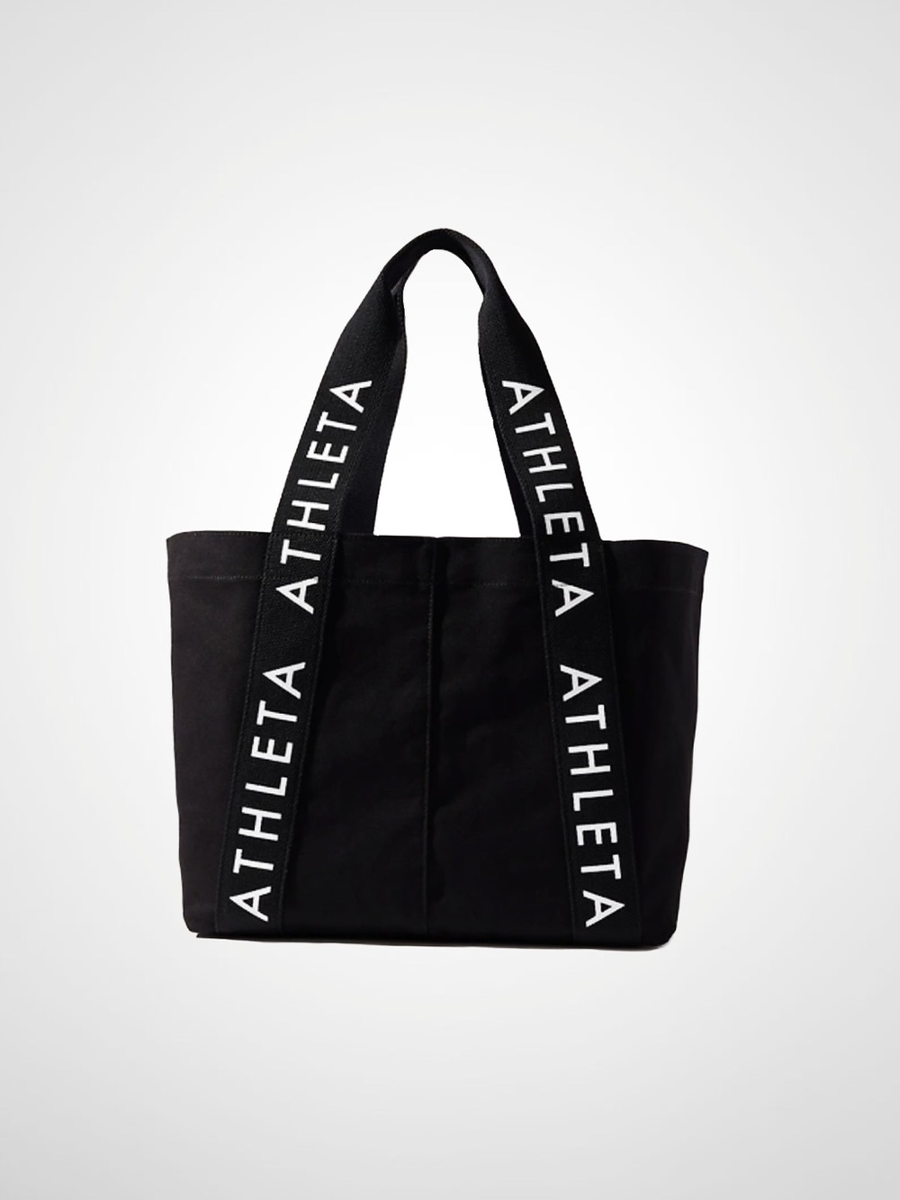 Athleta Black Canvas Logo Tote Bag